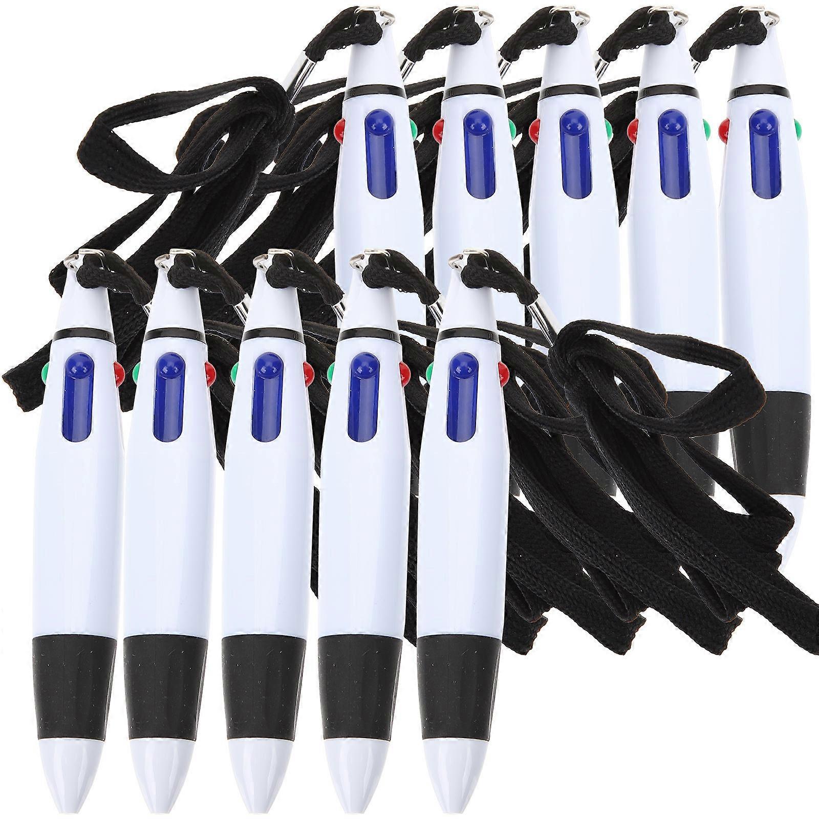 Cute Multicolor Pens Anti- Neck Strap Design Students Teachers 10Pcs