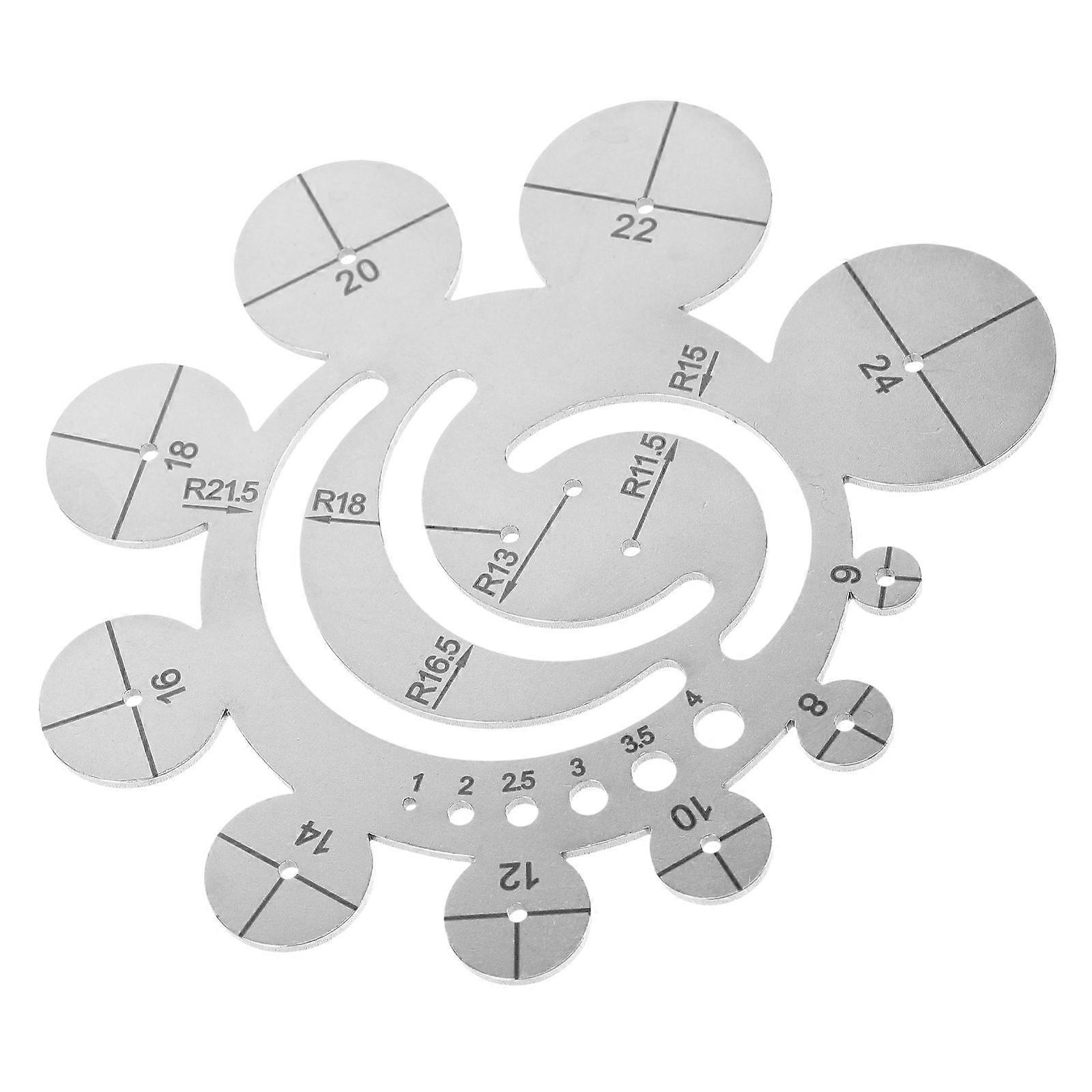 Stainless Steel & Fabric Cutting Template Ruler with Arc Shape and Accurate Scale Markings for DIY Crafting Projects