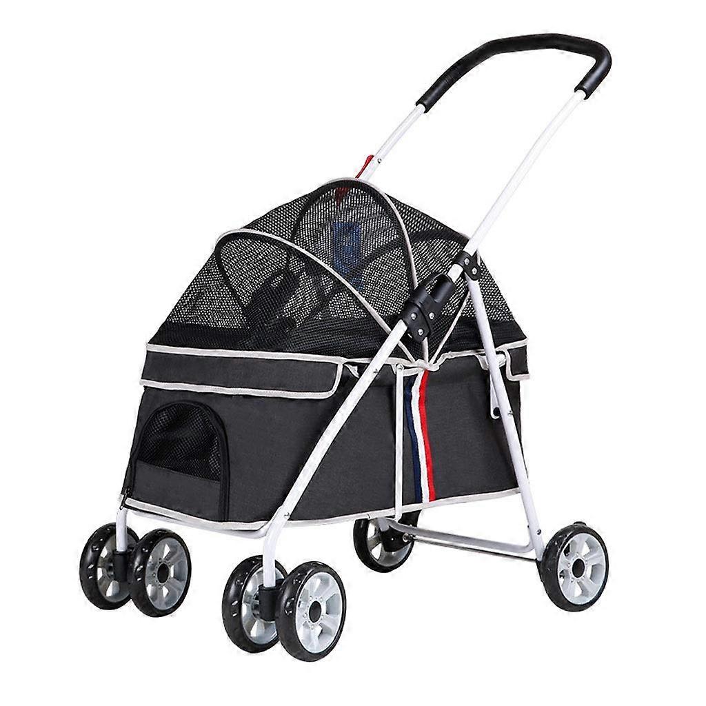 Dog Stroller with Adjustable Canopy (Black) for Dogs up to 20 kg