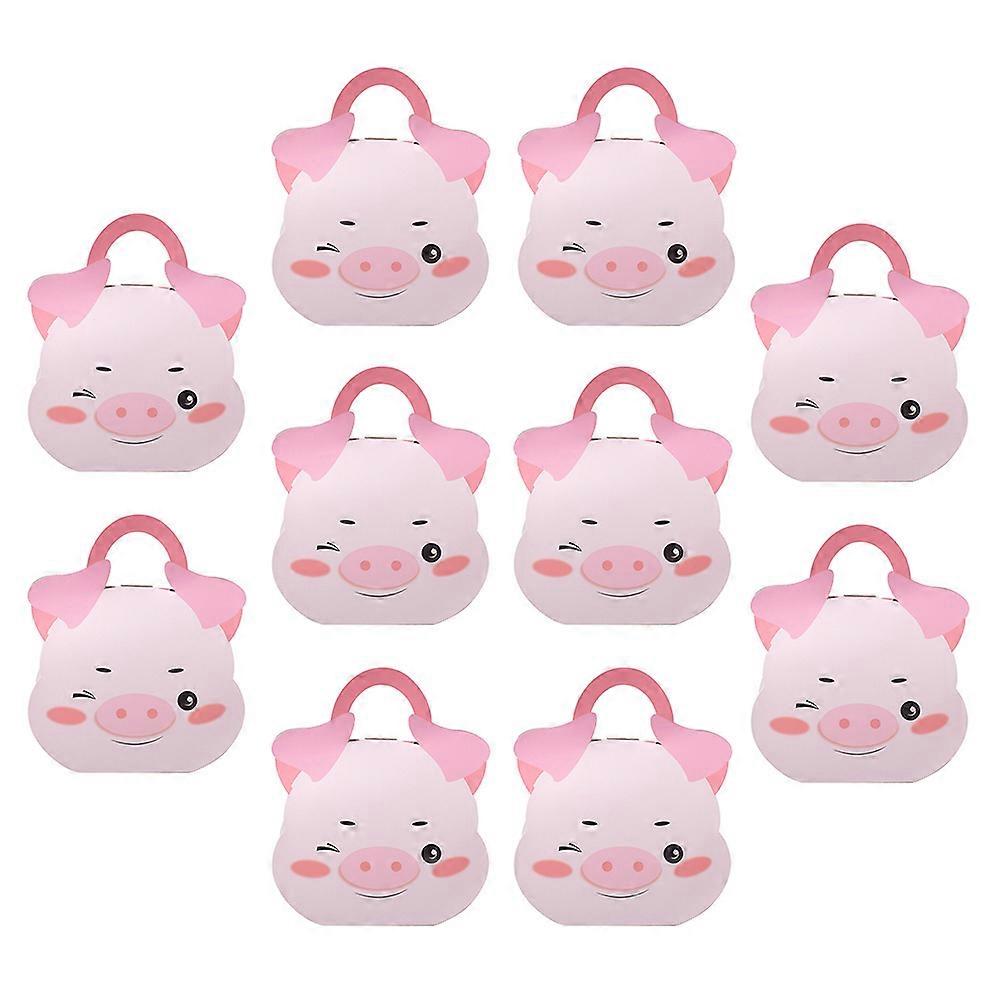 Cartoon Pig Shape Paper Candy Boxes For Birthday Party present Packaging Storage 10Pack Pink 19.00X16.00X8.00CM
