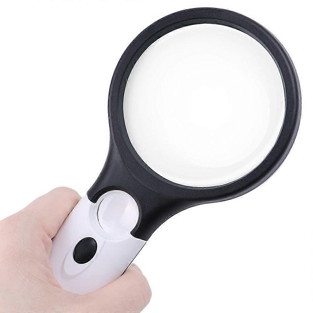 10X 20X Reading Magnifier, Handheld Magnifier with Double Lens, Illuminated Magnifying Glass for Reading