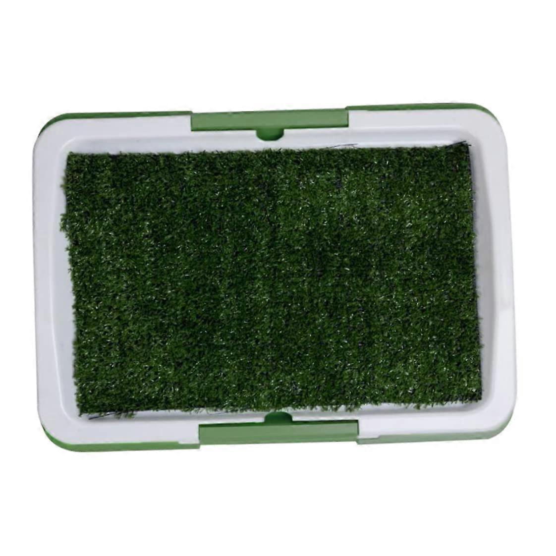 Dog Pee Potty Pad, Dog Training Toilet Puppy Pee Potty Pad Splash Proof Artificial Grass Pad with Tray