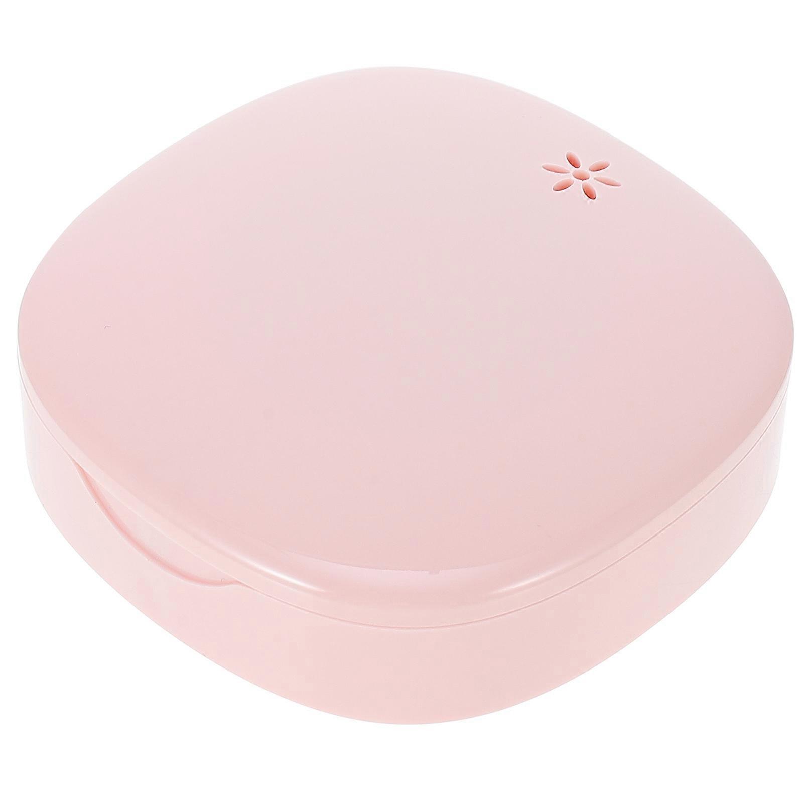 Small Retainer Case Slim Retainer Cleaner Box Pink 3.1×3.1×1.1In Compact Design For Outdoor Use 1Set