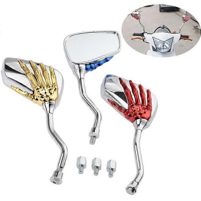 Motorcycle Accessories Plating Ghost Hand Shape Motorcycle Modification Rearview Mirror (Blue)