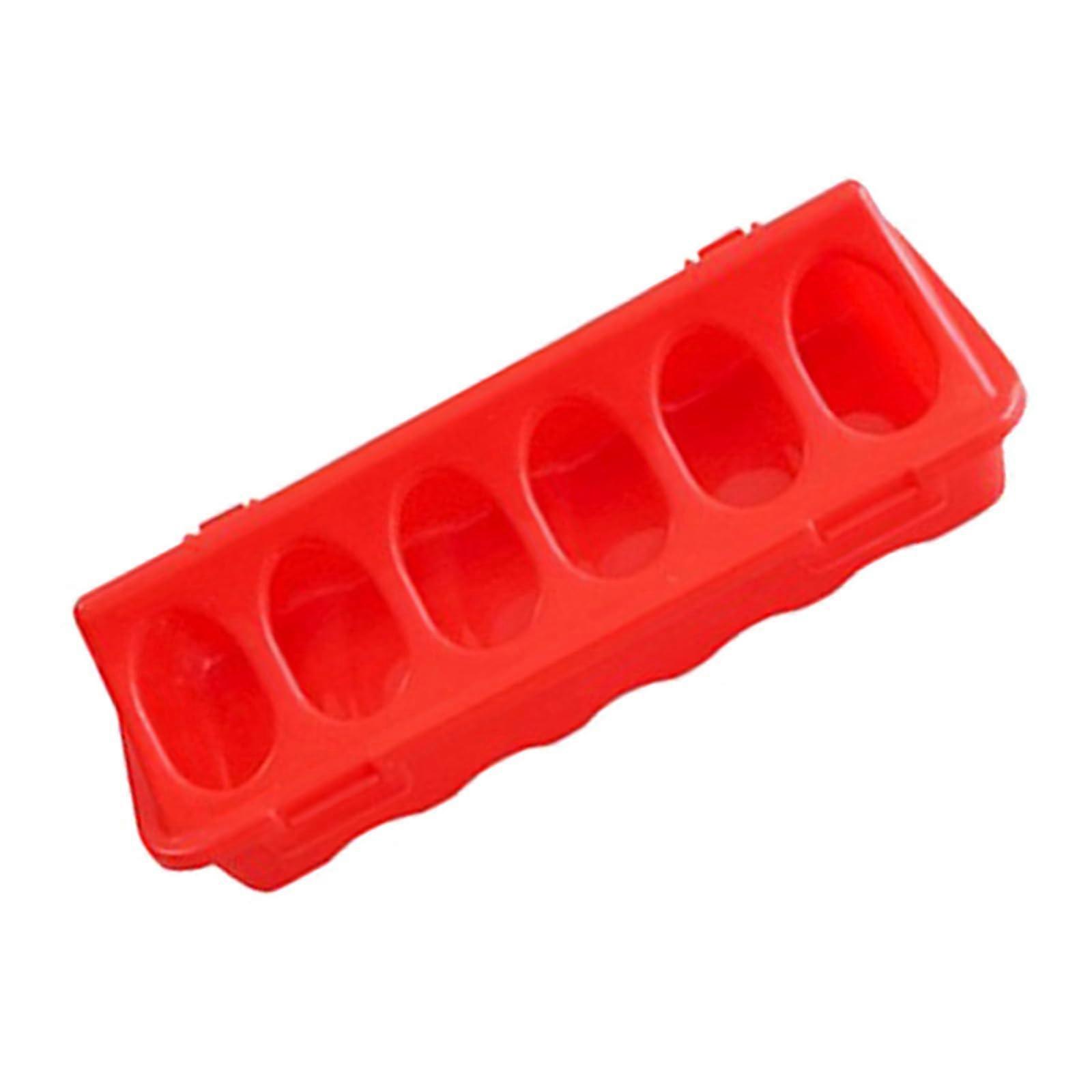 Poultry Ground Feed Crumbs Shell Feeding Range Chicken Coops Grooves Feeder Bucket For Small Farmers