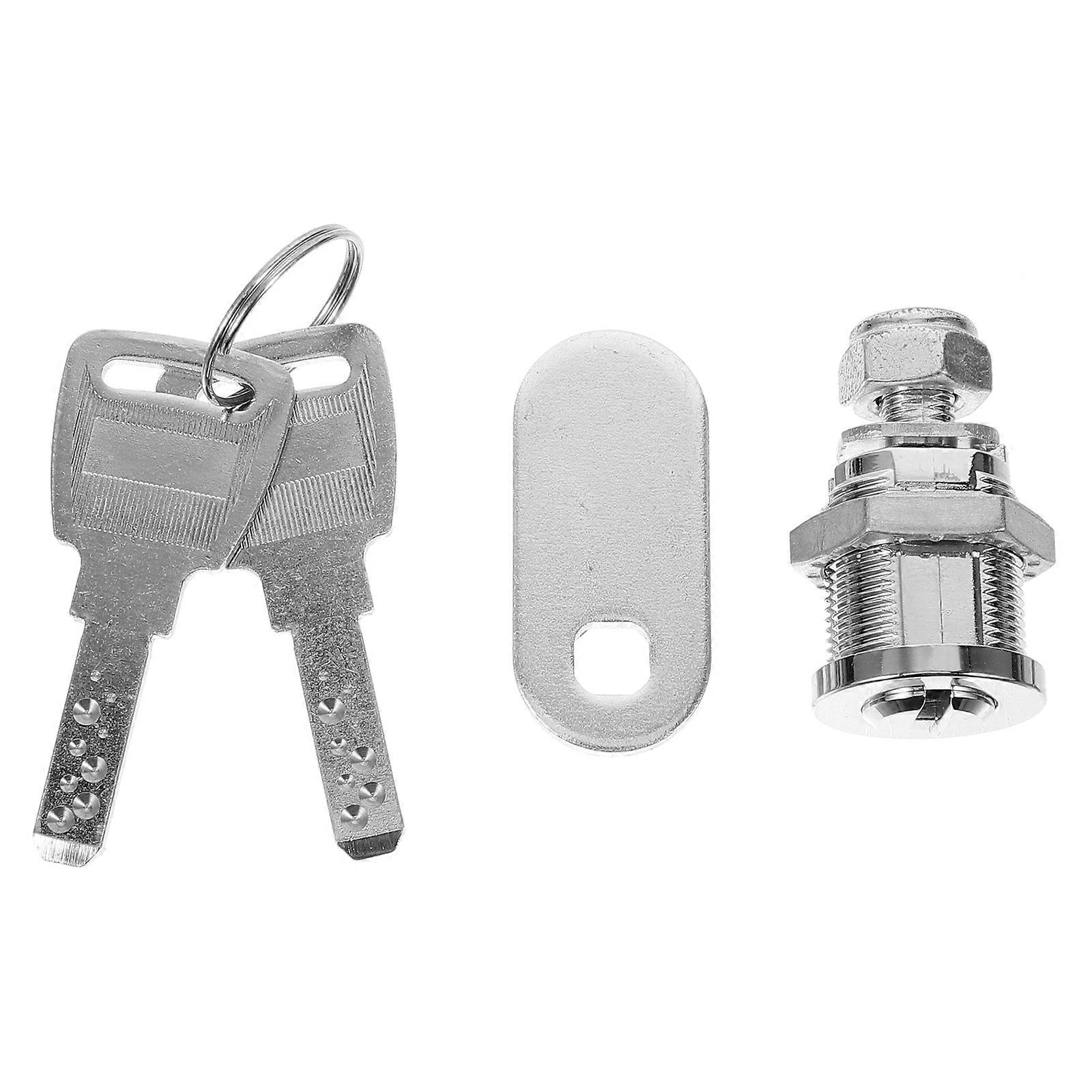 Stainless Steel Cabinet Lock with Keys for Locking Silver Color Smooth Surface Secure Drawer Lock 2.5 Inch