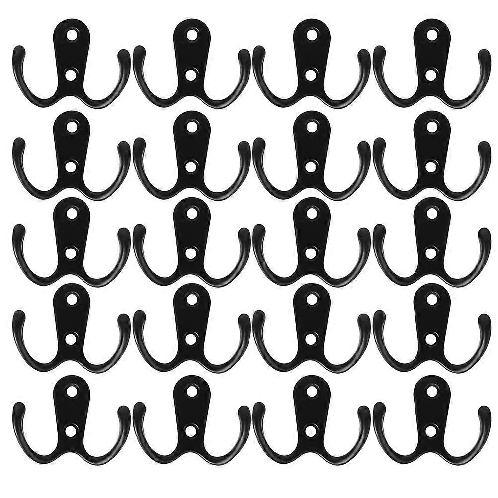 Modern Coat Hooks Robe Hooks Wall Mounted Coat Hooks Rustic Entryway Hangers Black 5.6X4.1cm Hanging 20Pcs