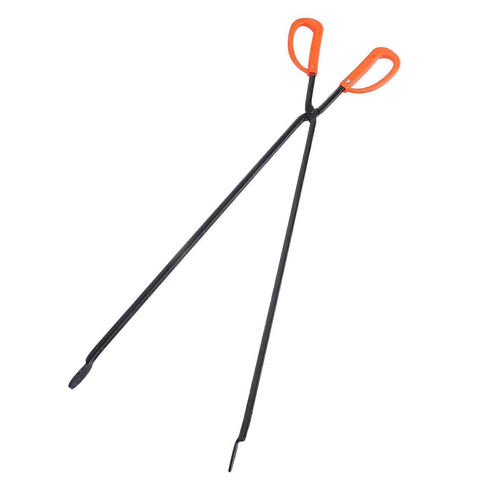 Heavy Duty Charcoal Tongs with Ergonomic Handle Long Firewood Clamp for Outdoor Barbecue, Grilling, and Garbage Collection