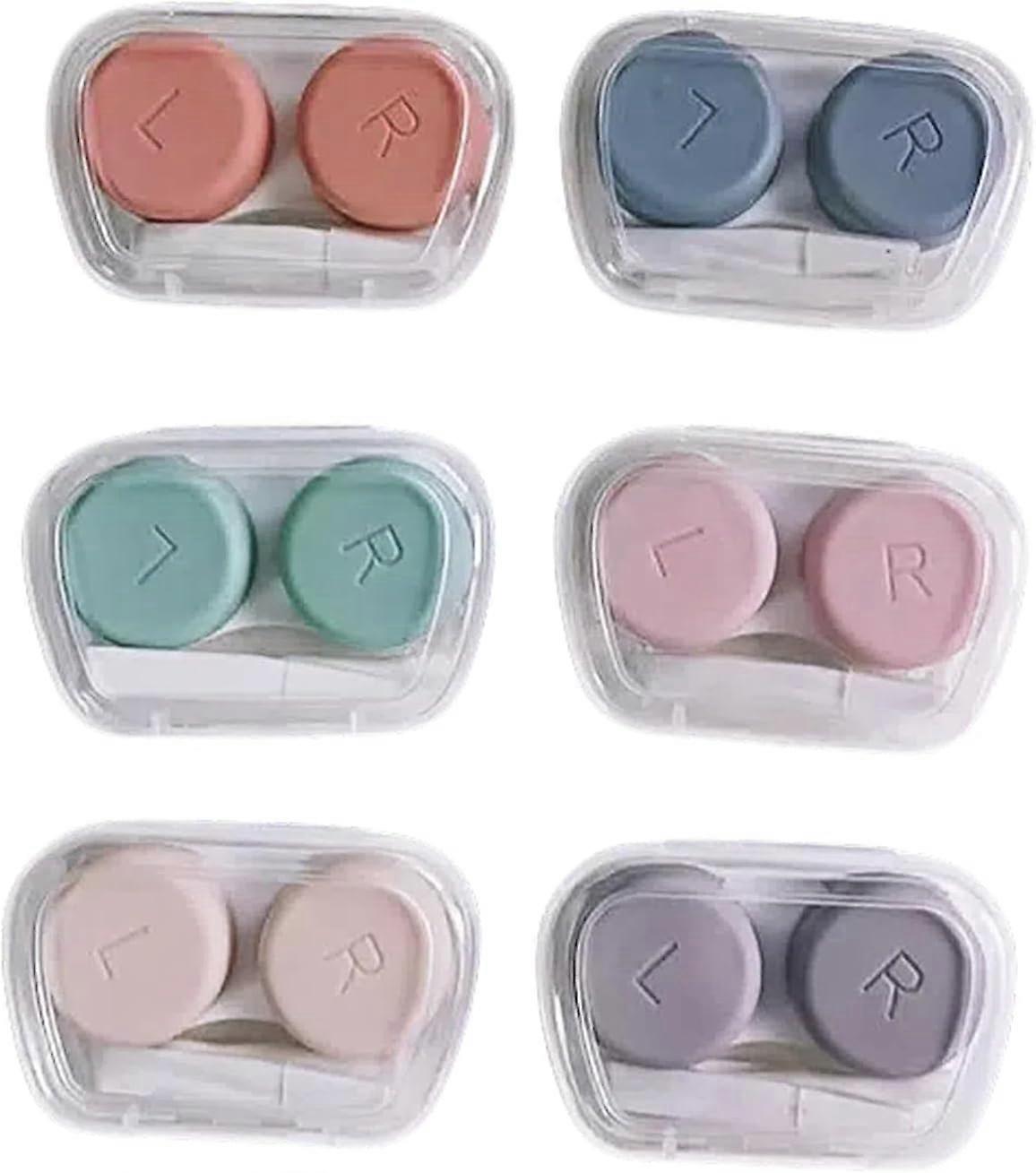 6 Pack Contact Lens Case, Portable Contact Case with Applicator Tool