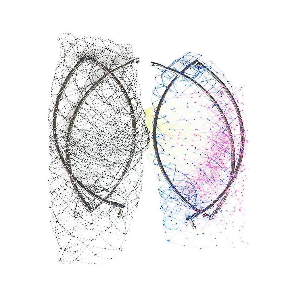 Folding Fishing Net with Stainless Steel Ring Assorted Color Portable for Kayak Boat Stream Sea Fishing 40cm