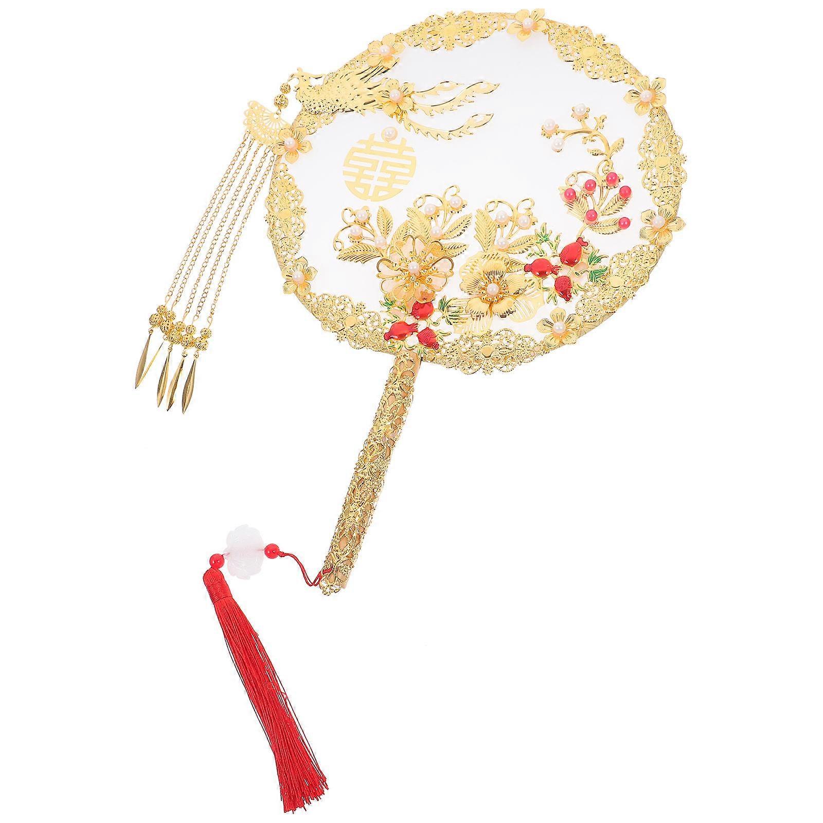 Vintage Hand Fan Wedding Accessory Gift And Souvenir Chinese Style Multi Color 31.00X21.00X0.50CM 1Pcs