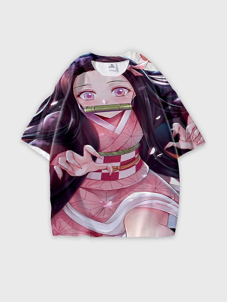 T-shirt round neck Character Pattern loose short sleeve P495