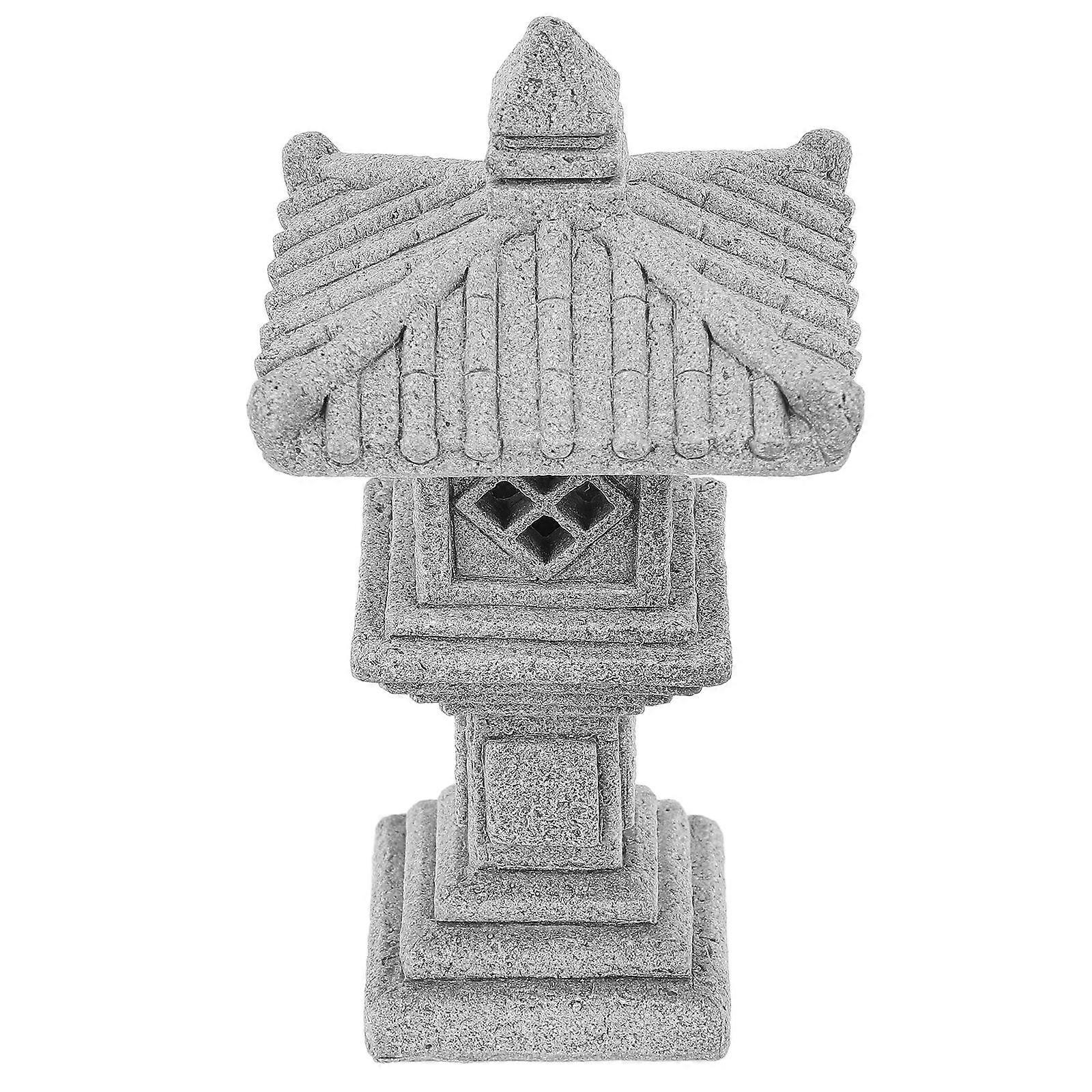 Grey Bluestone Mini Pavilion Statue for Garden Decoration with Realistic Appearance 3.15 x 2.76 Inches