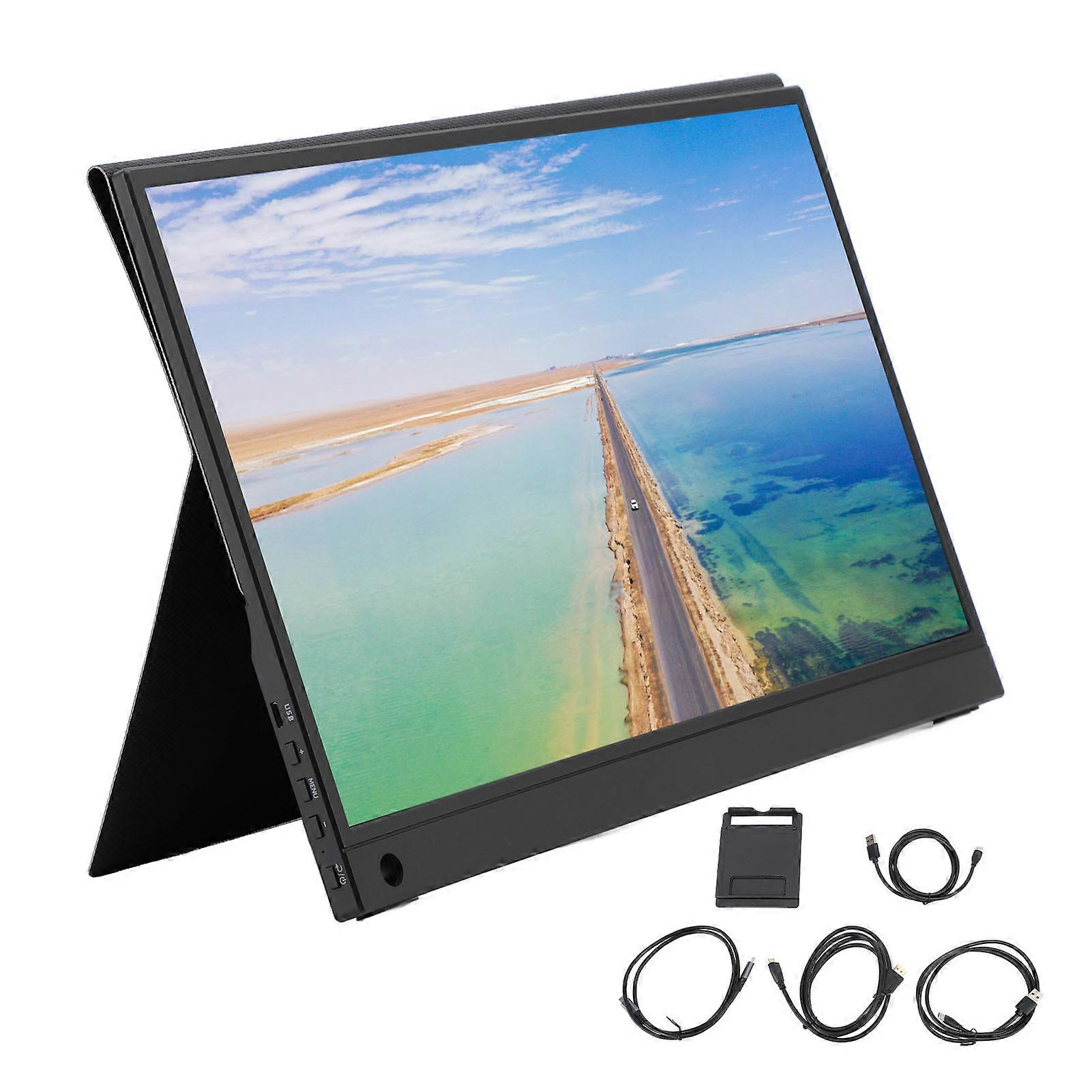 15,6 Zoll tragbarer Monitor IPS Ultra Slim HDR Display Touchscreen USB Typ C HD Multimedia Interface HDR Dual Screen für Telefon Computer Gaming