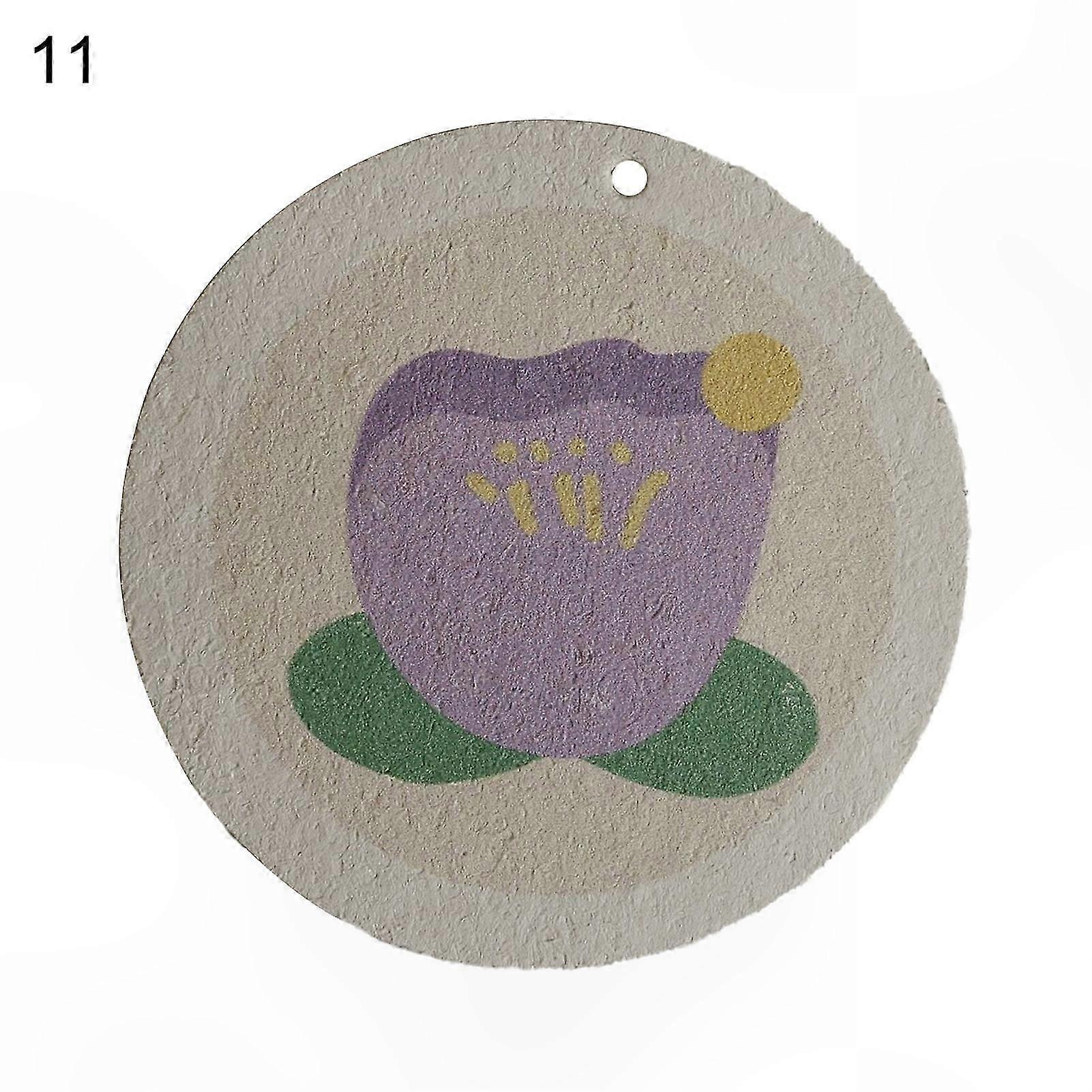 Double-Sided Compress Sponge with Flower Print for Kitchen Use