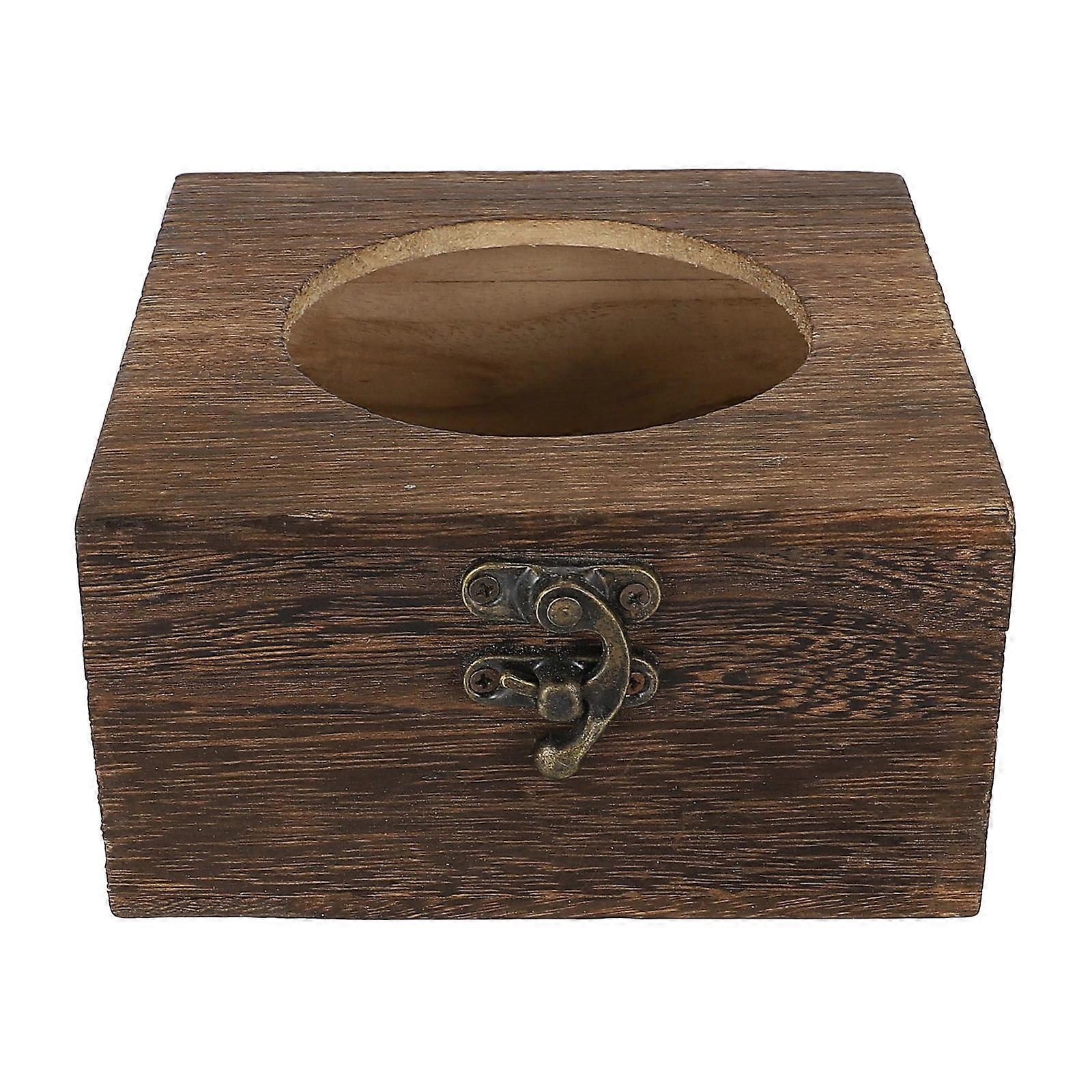 Wood Tissue Box Rectangular Napkin Holder Ideal For Living Room Desktop 5.11x5.11x2.75 Inch 1Set