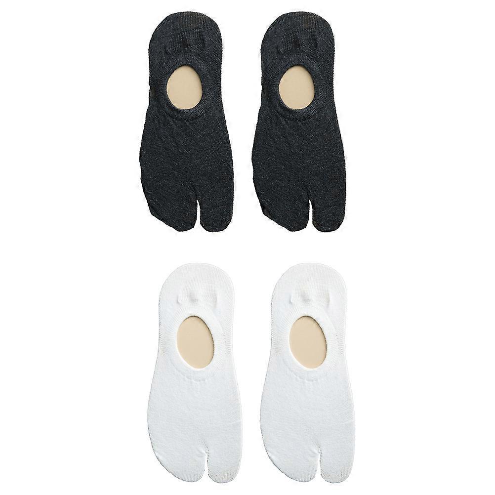 Cotton Twotoe Socks for Wearing White Breathable Elastic Durable Unique Design Fits All Sizes