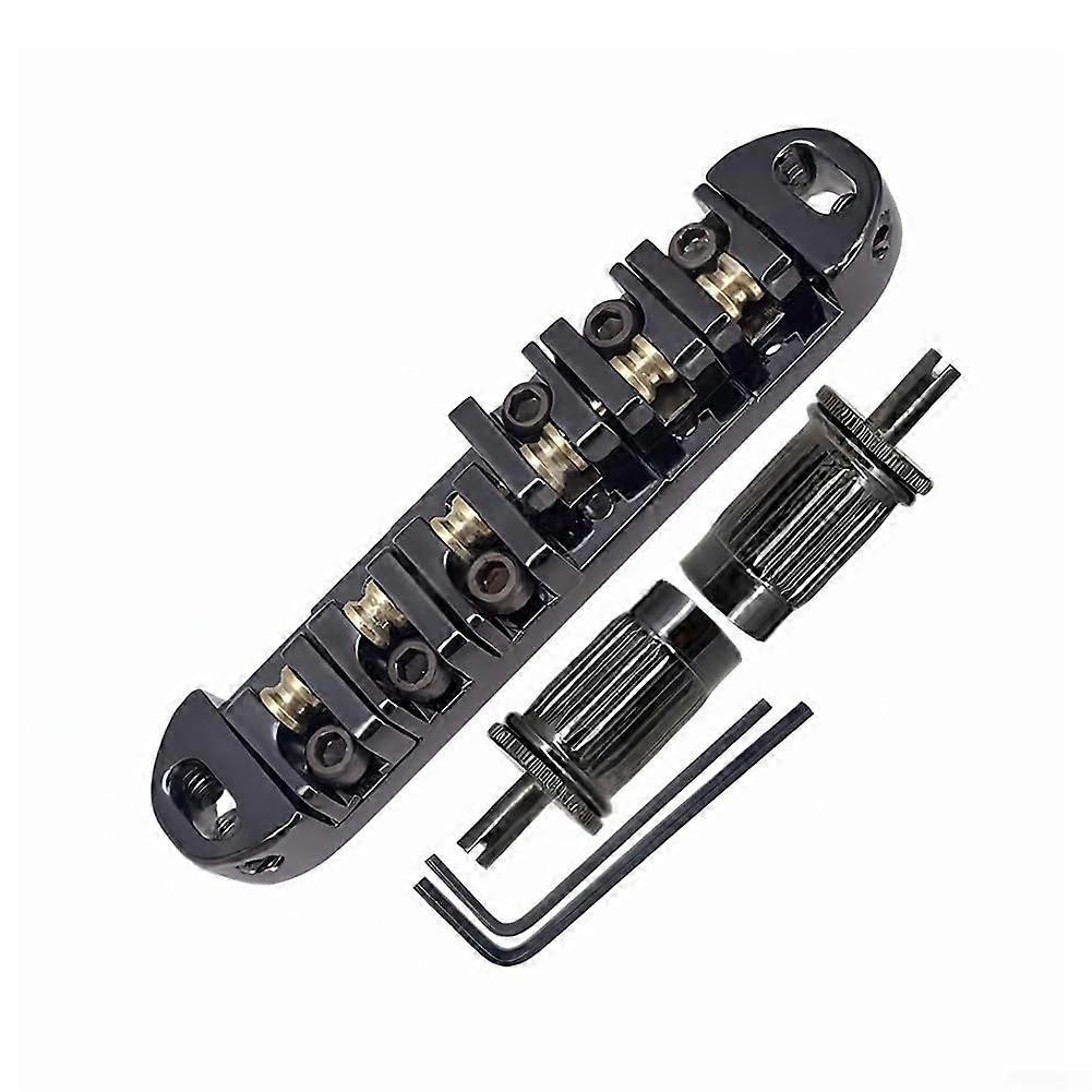 Zinc Alloy Saddle Bridge for Electric Guitar - Black, Stylish Upgrade, Compatible with Standard Models