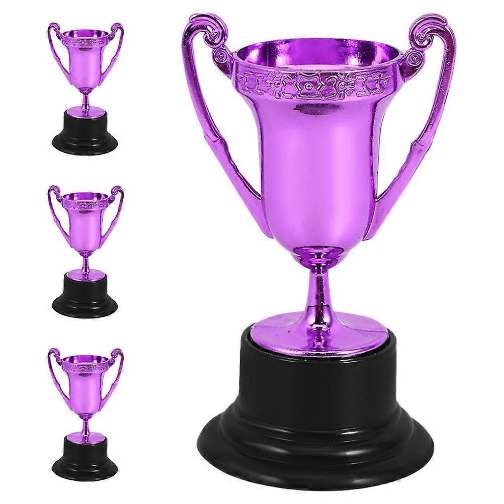 Purple Trophy B Style Mini Awards Trophies Fun Props Game Competitions 4Pcs