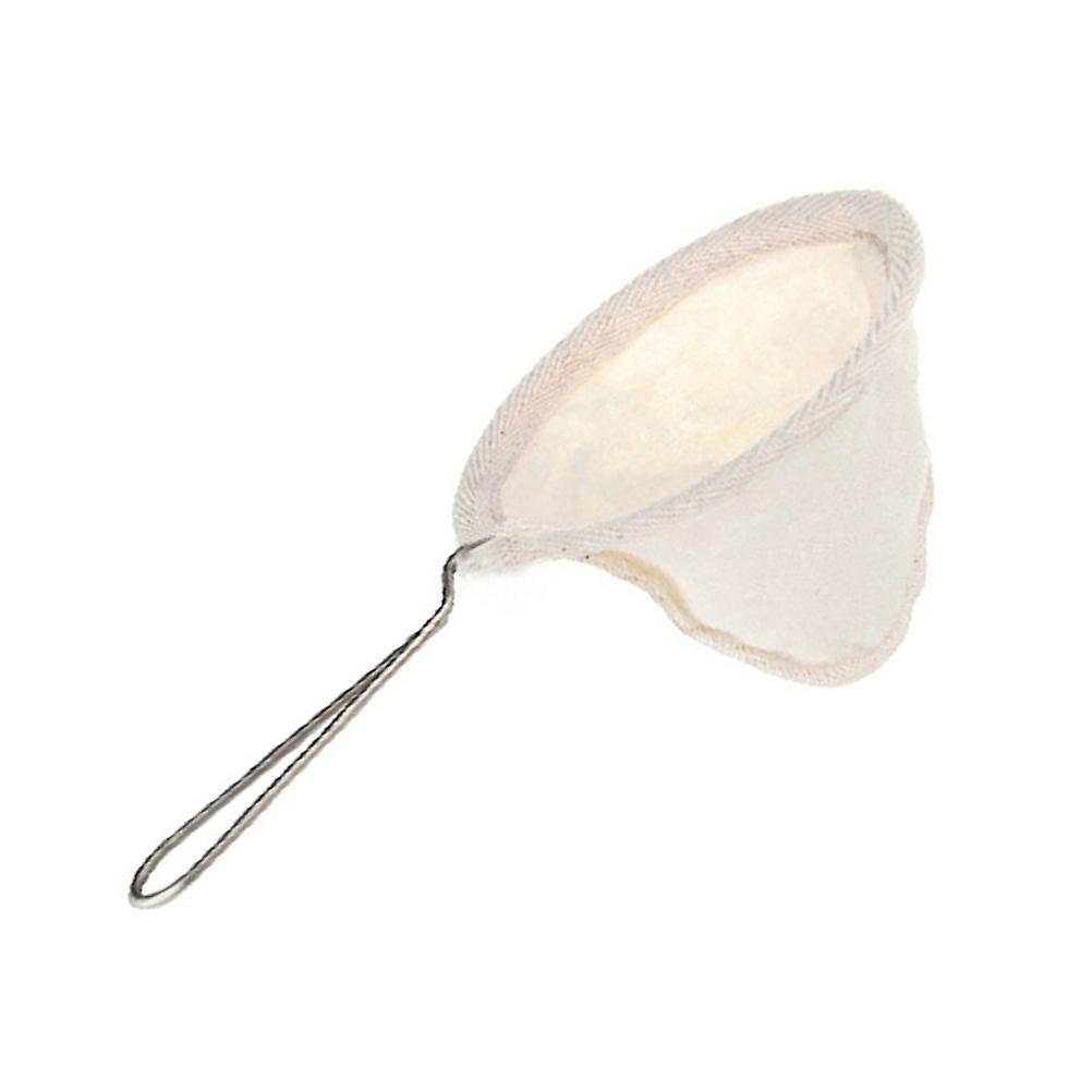 Reusable Coffee Filter Bag with Stainless Steel Handle for Making Coffee and Tea Beige Flannel 1 Pack