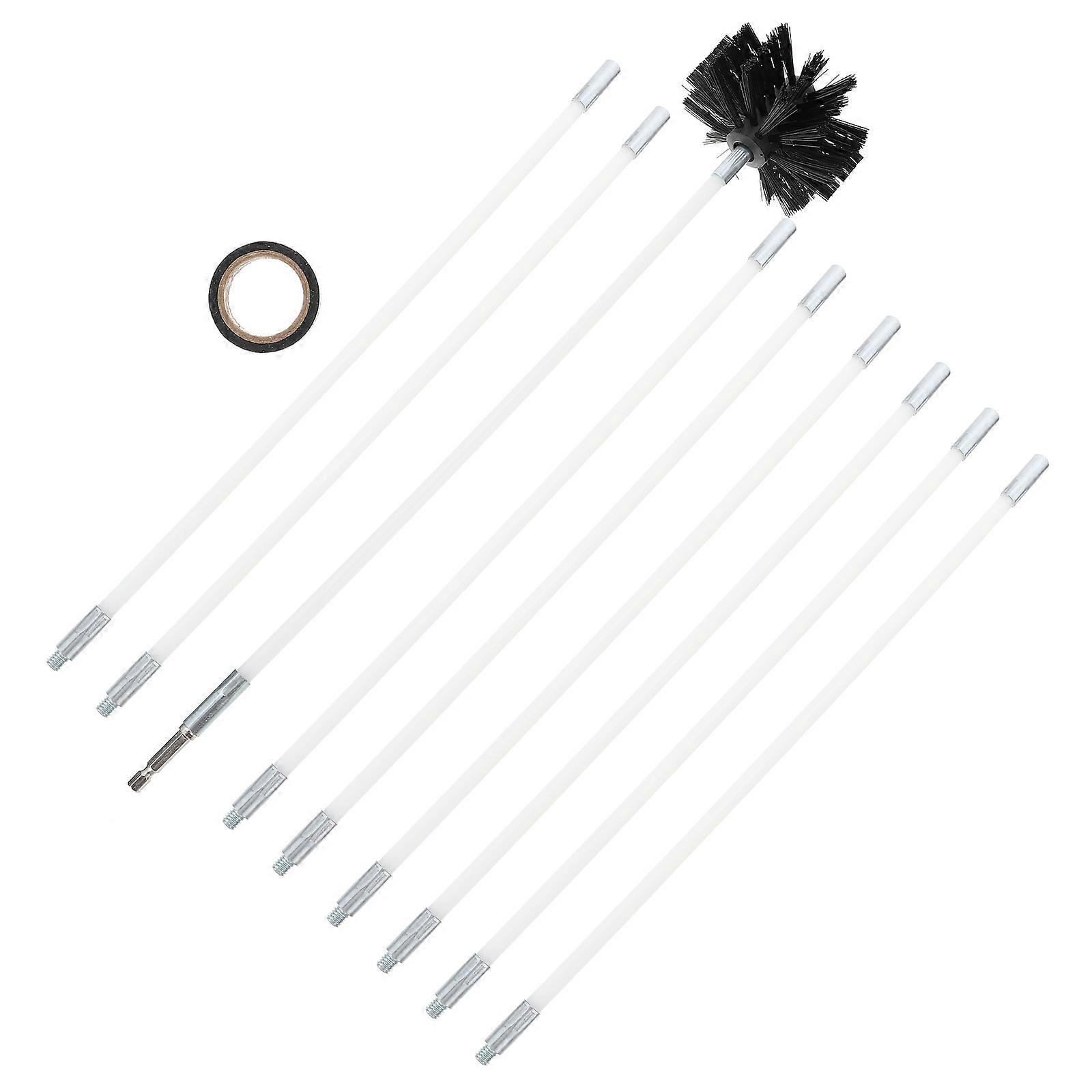 مجموعة تنظيف المدخنة 1 مجموعة مثالية لصيانة الموقد بتصميم احترافي 40.5X1 سم بلاستيك نايلون أبيض