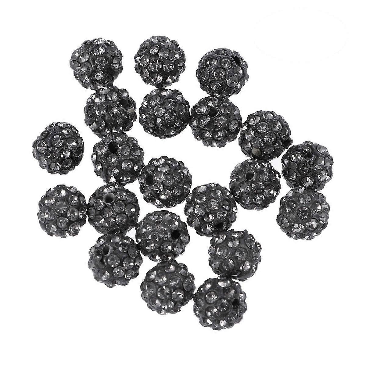 Durable Rhinestone Spacer Beads for Jewelry Making with Clear Crystal and Soft Ceramics Material Light Grey 10MM