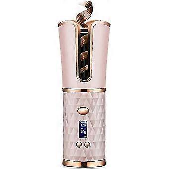 Cordless Auto Curling Iron, Wireless Electric Rotating Hair Curlers With Rechargeable Battery Heat I