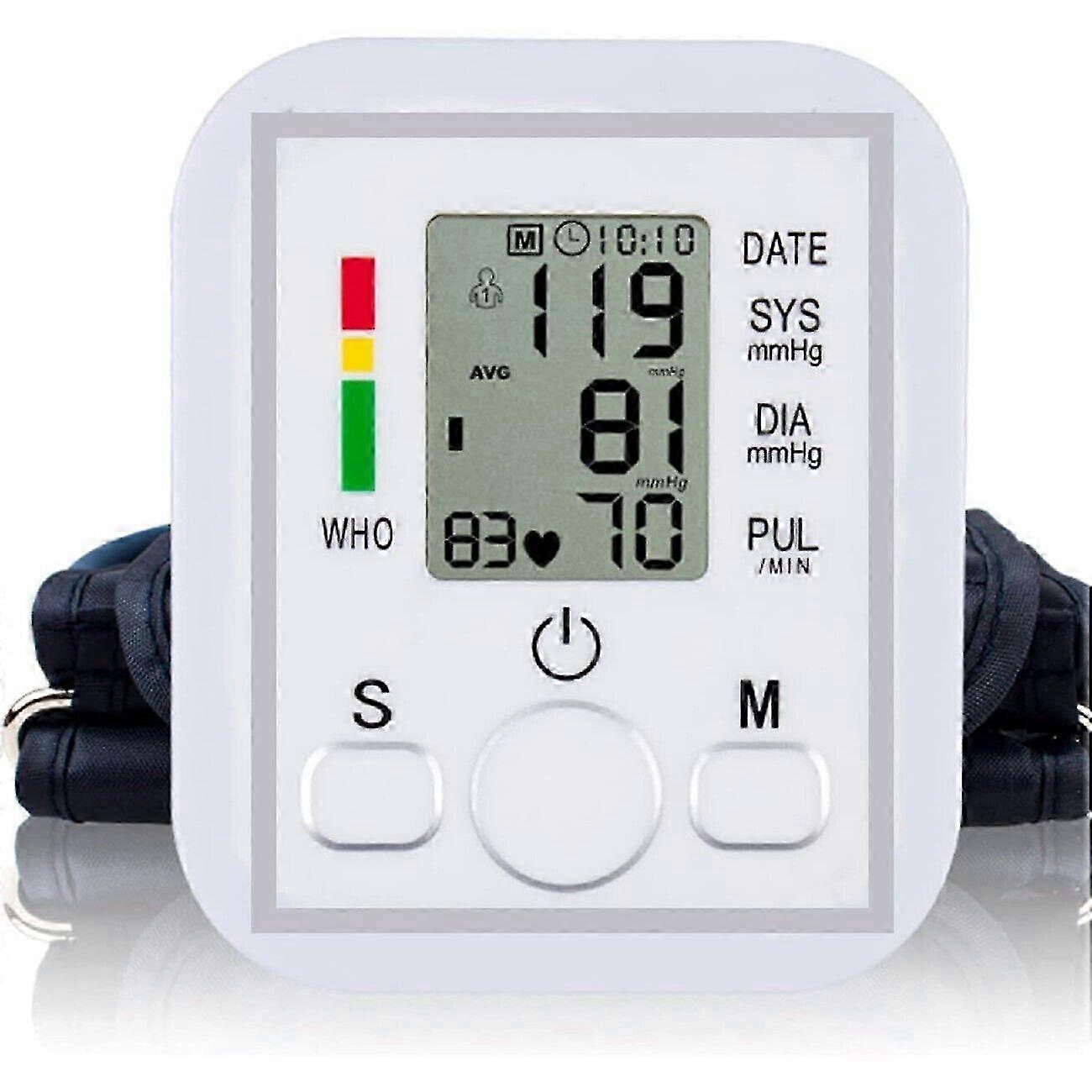 Digital automatisk blodtryksmåler overarm BP-maskine pulsmaskine; Digital automatisk blodtryksmåler overarm BP maskine hjerte R