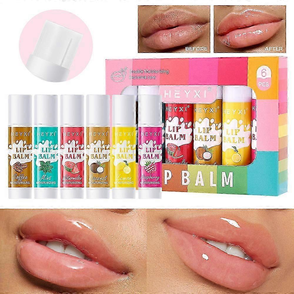 6pcs Hydrating Lip Balm Set, Lasting Nutritious Lip Balm Moisturizing Lip Gloss