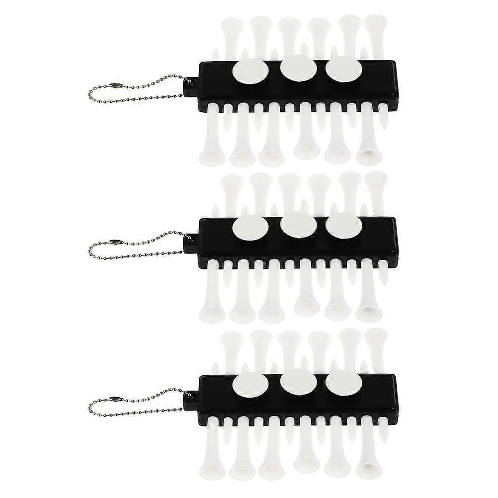 Portable Plastic Golf Tee Holder Set – Durable, Lightweight Ball Tees with Keychain for Outdoor Use (3pcs)