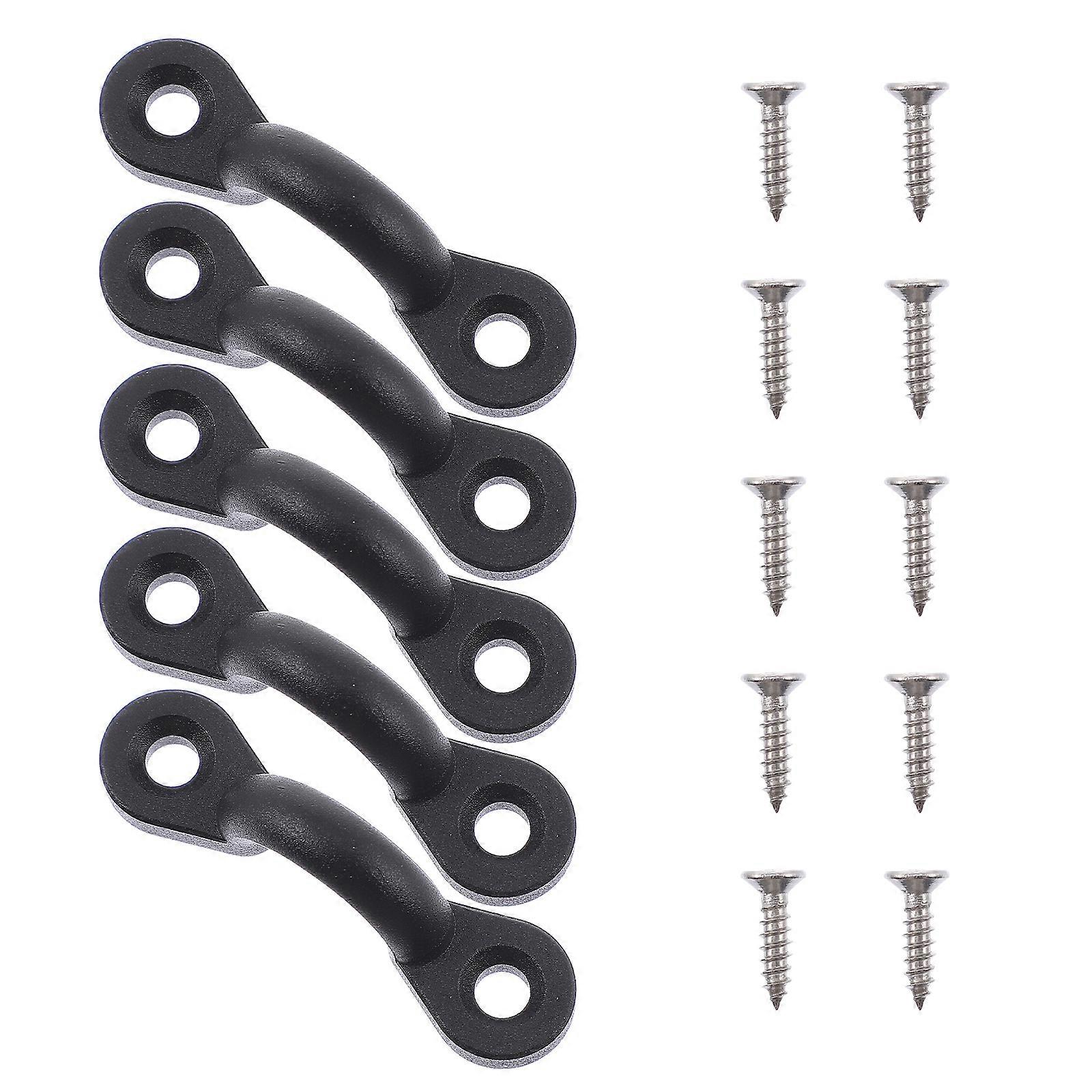 High Strength Nylon Kayak Elastic Rope Buckle for Load Bearing Black 5 Sets