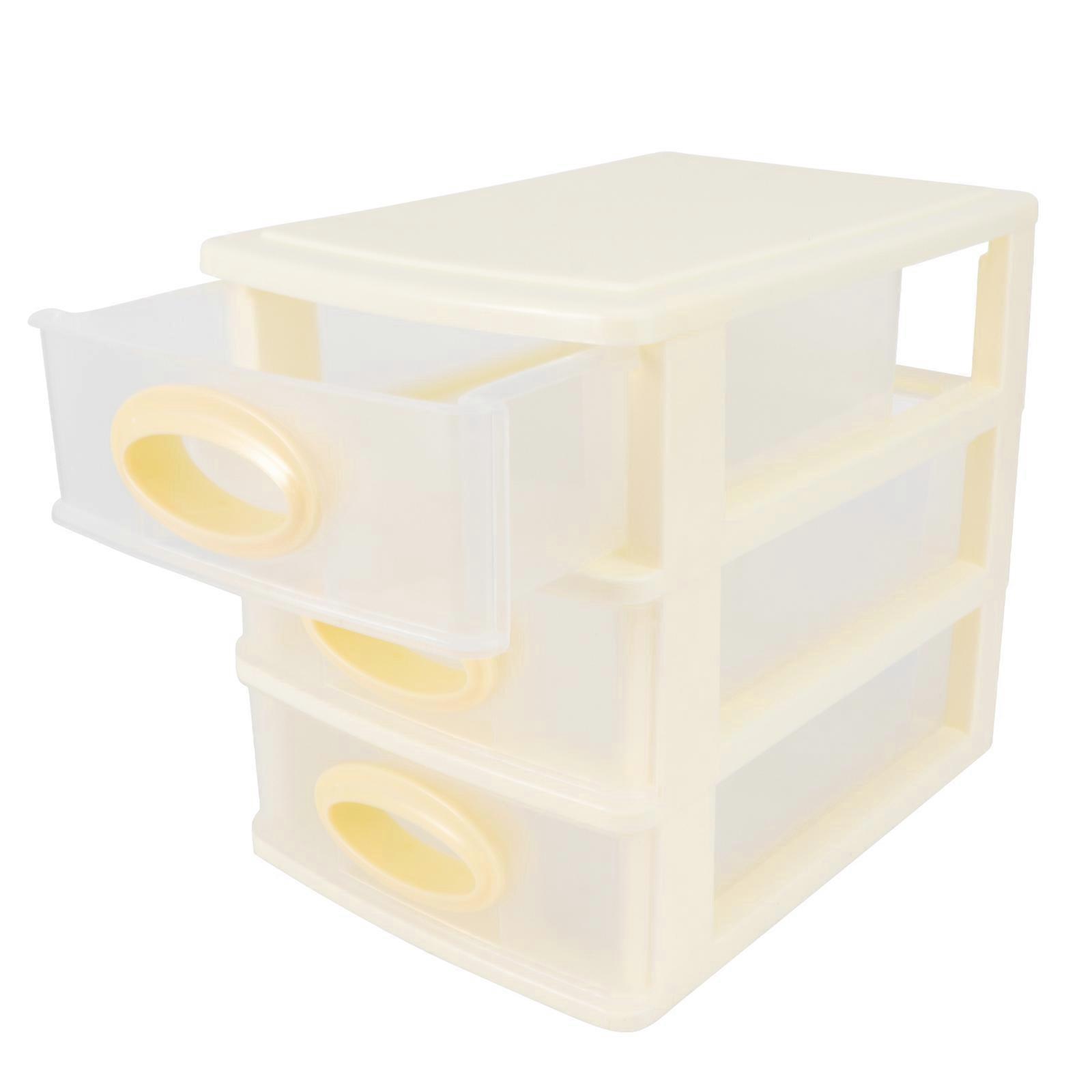 Versatile Desk Organizer Box For Bedroom And Bathroom Use In Yellow With Stacking And Combining Capabilities 1Pc