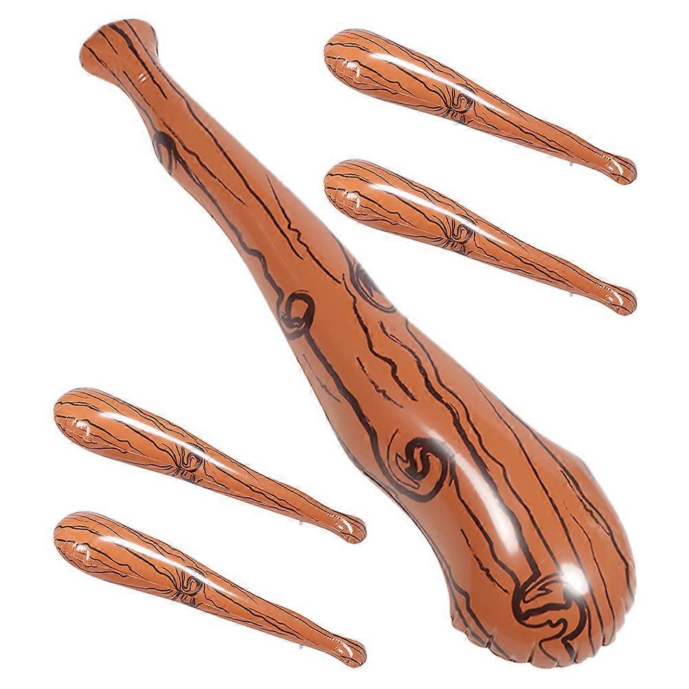 5 Pack Inflatable Bat with Wooden Handle Fun Portable Stick for Parties, Sports Events & Outdoor Activities, Bright Colors, Safe Material for