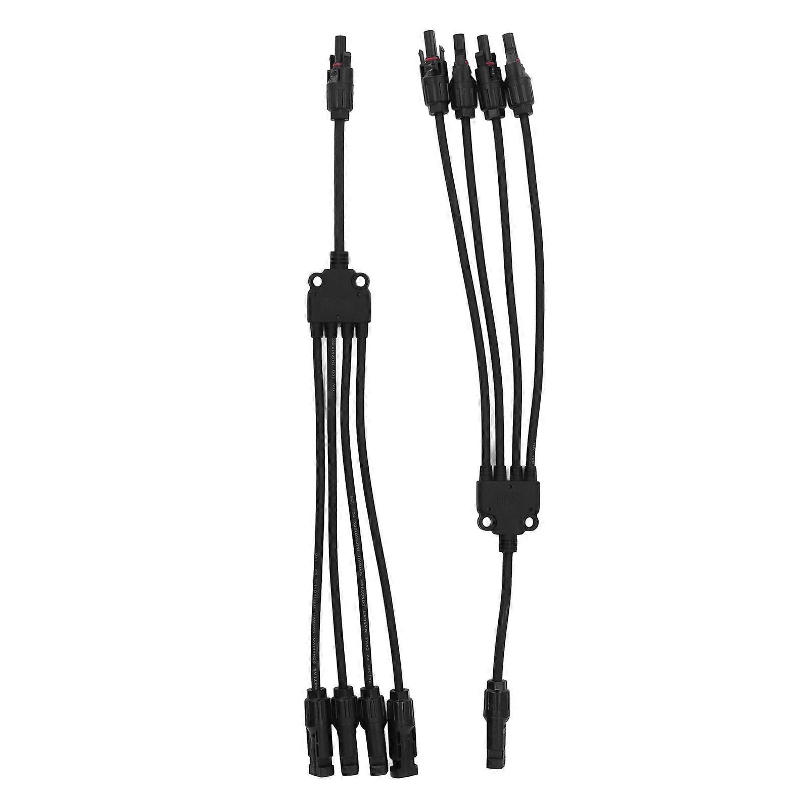 2 PCS Y Branch Solar Connectors 1 to 4 Splitter PV Parallel Connector Solar Cable Wire Plug 1000V DC 
