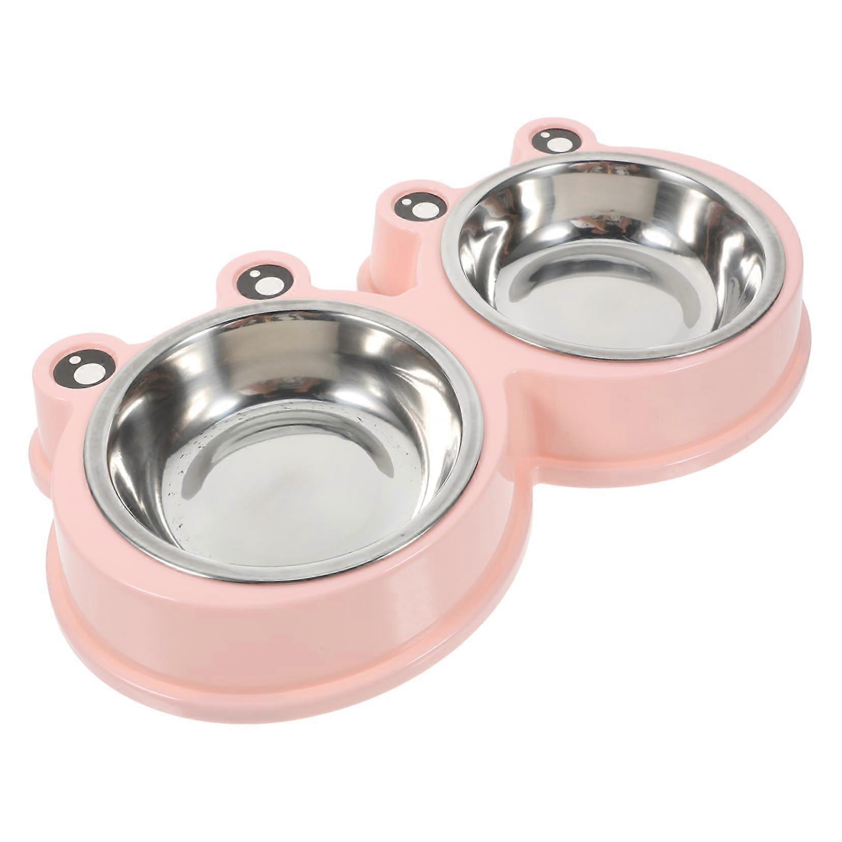 Stainless Steel Double Pet Bowl with Non-Slip Base for Dogs and Cats, Elevated Design for Joint and Neck Support, Suitable for Small and Large Pets