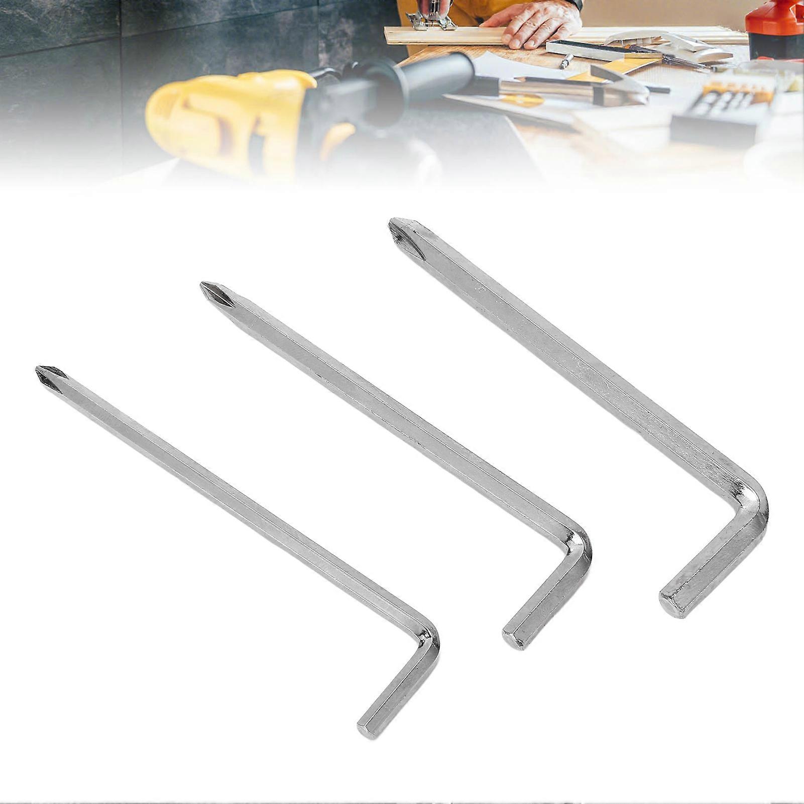 3Pcs Dual Purpose Screwdriver Set L Type Hex Cross Head Steel Simple Hardware Hand Tools 