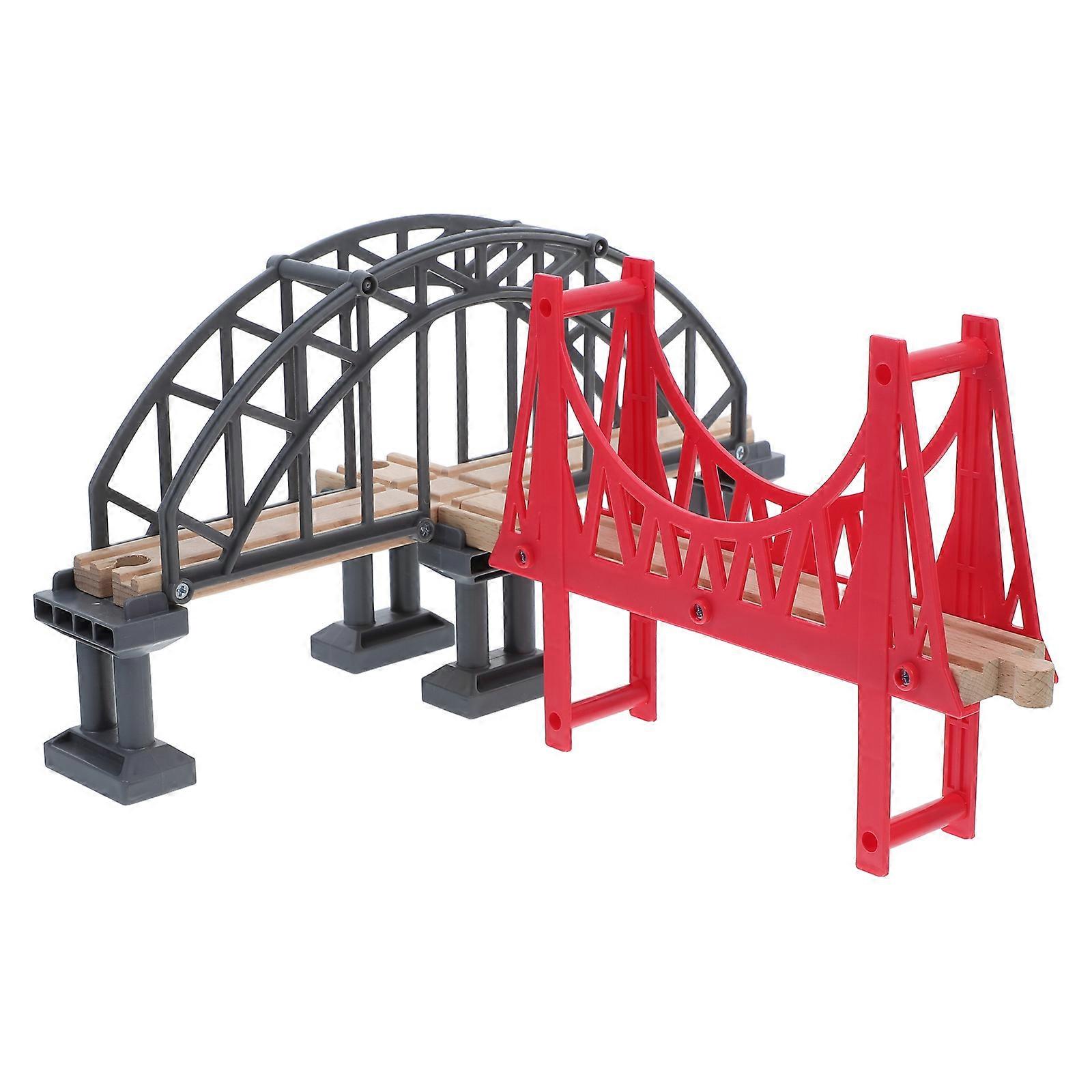 Wooden Train Track Accessories 1 Set Suspension Bridge Toy Scene Plastic Model Railway Bridge