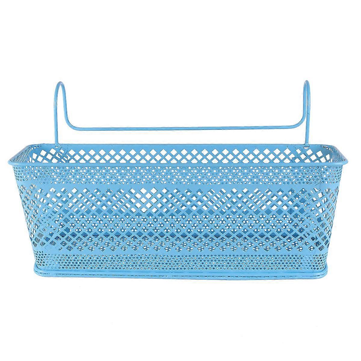1PC Rectangular Storage Basket Iron Wire Process Grid Storage Basket (Random Color)