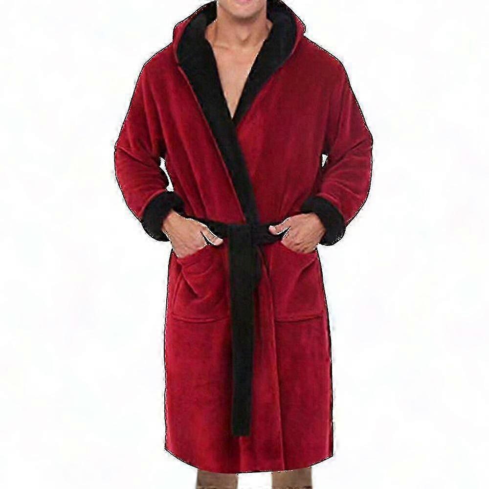 Menn Hette fleece dressing badekåpe