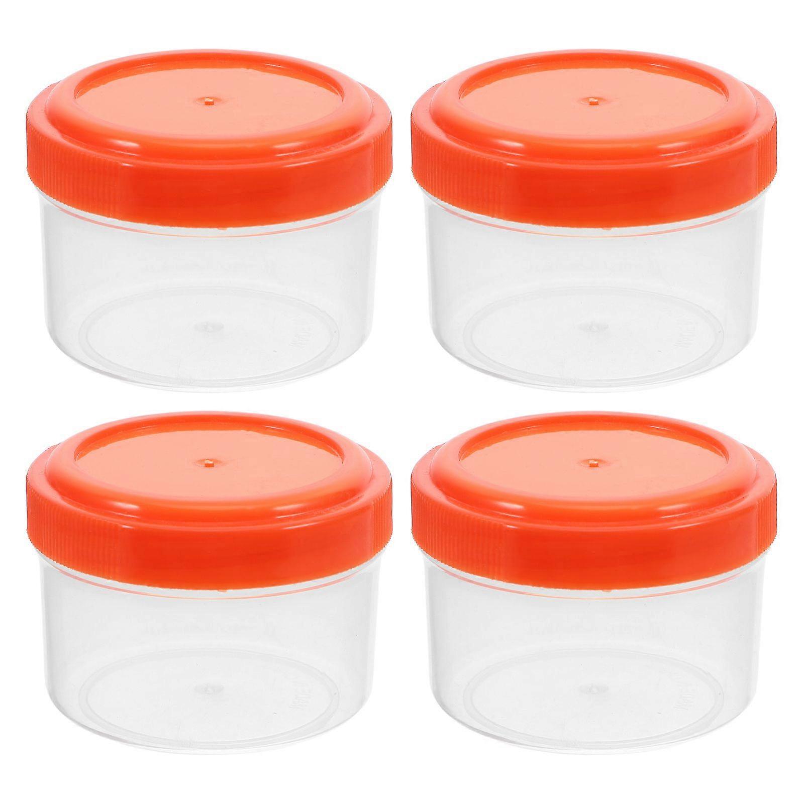 4pcs Salad Dressing Container Mini Portion Control Dressing Cups Small Sauce Containers PP Condiment Cups Mini Sauce Box with Lids for Meal Prep 50ml