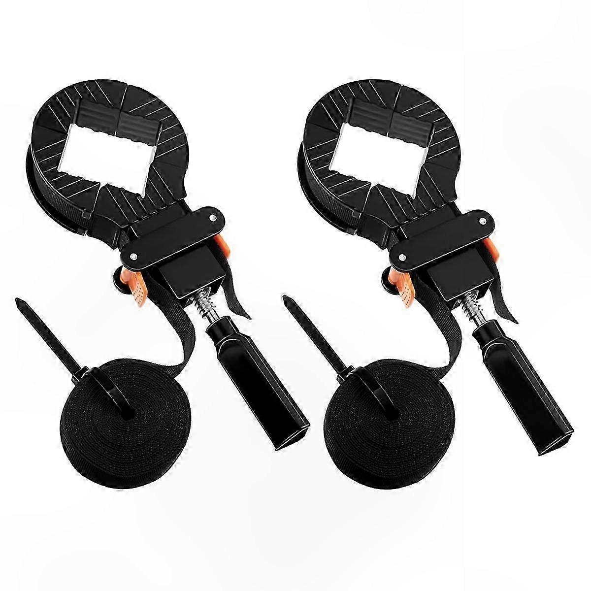 Adjustable Strap Clamps for Woodworking, Quick-Release Band Tool for Picture Frames and Projects, 2 Pack