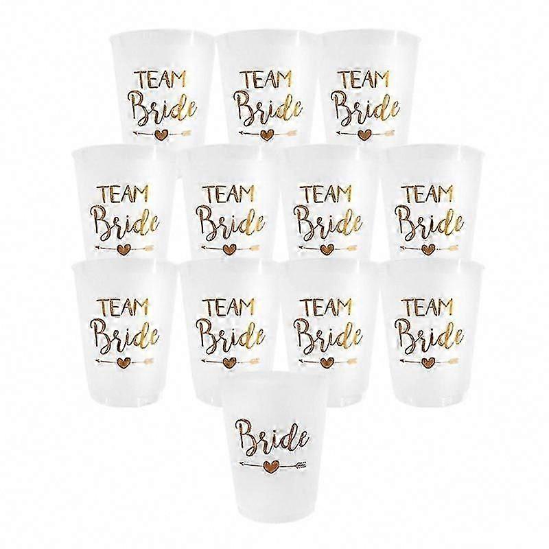 12pcs Team Bride Plastic Cup Hen Party Translucent Cups Set