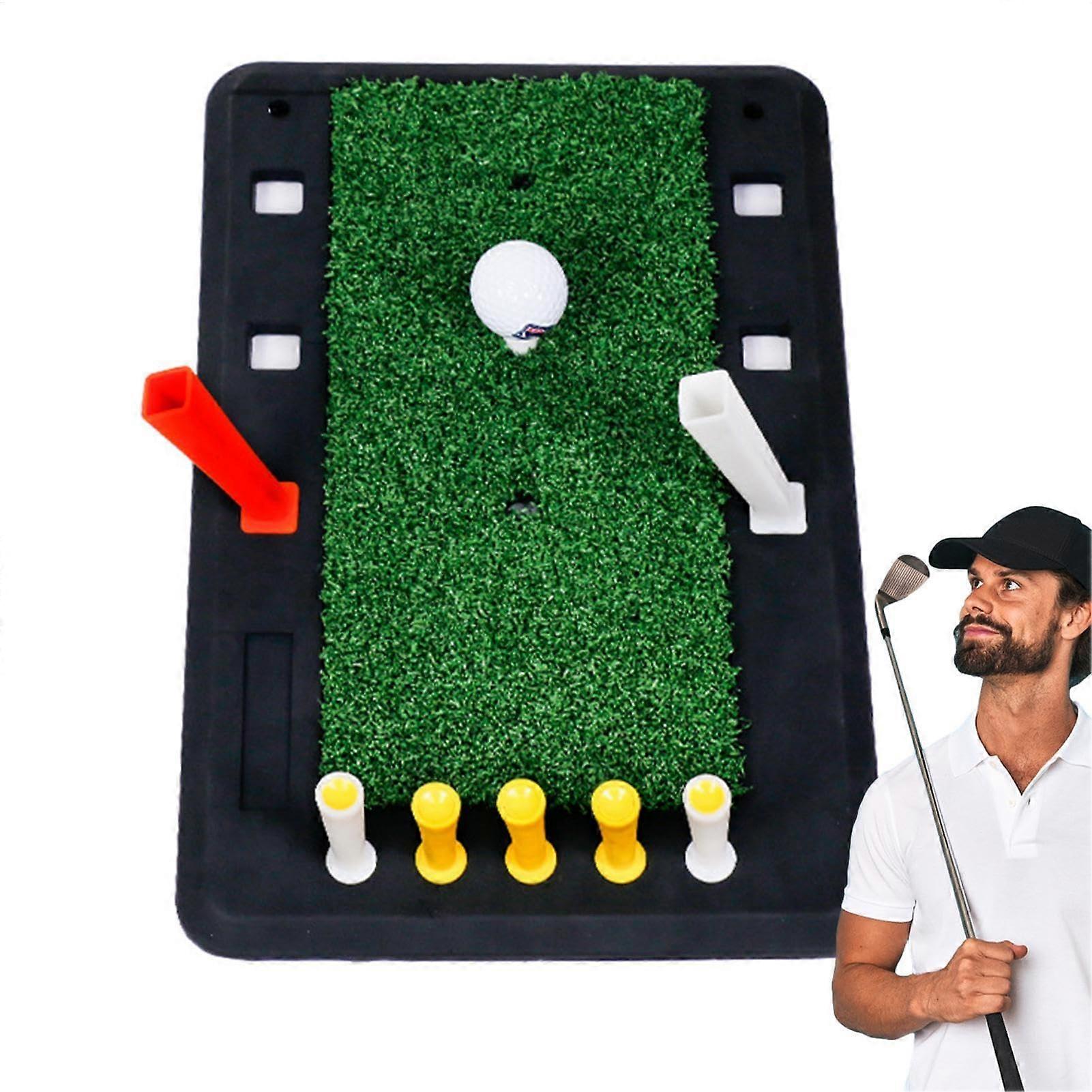 Golf Practice Swing Mat - Small Training Golf Mat With Rubber Backing For Swing, Chipping, And Putting