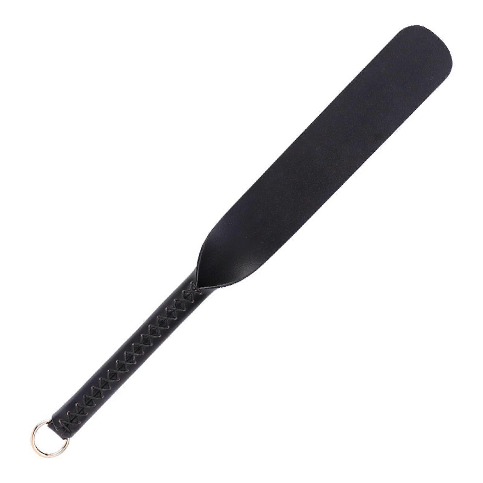 SM Leather Spanking Paddle with Strap Handles Couples Oval Flogger Whip Crop Slave Punishment Whip Adult Sex Toys Black