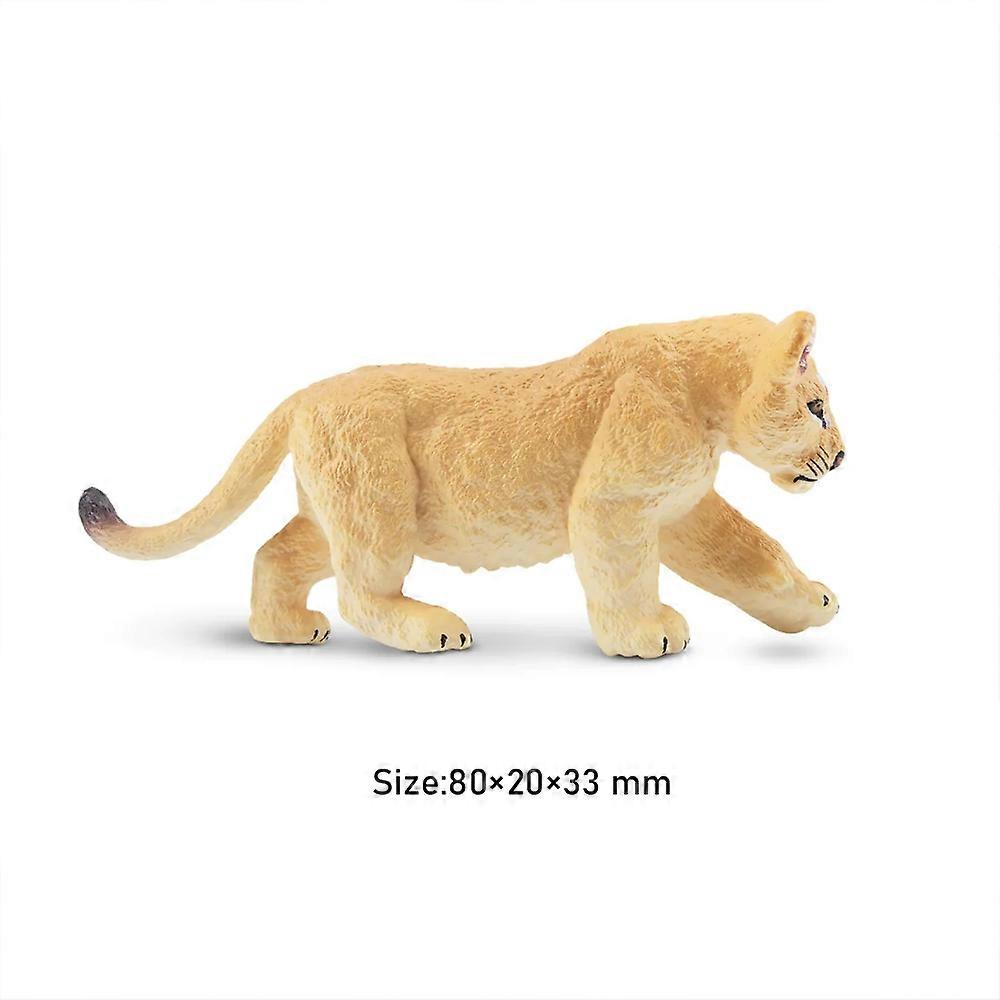Simulation Standing Lion Cub Wild Animals Animal Model Toy Minifigures Dolls Action Figures Toys 
