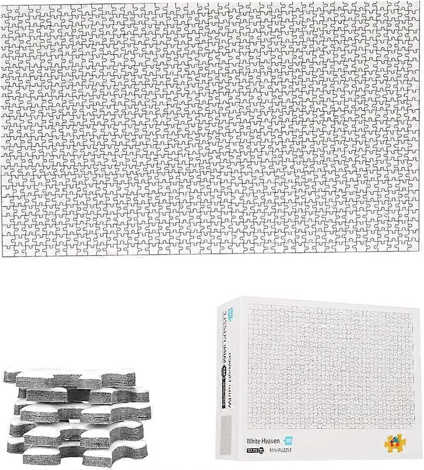 1000 piece white puzzles. Blank puzzle to paint by yourself. 42cm * 29.7cm 2mm