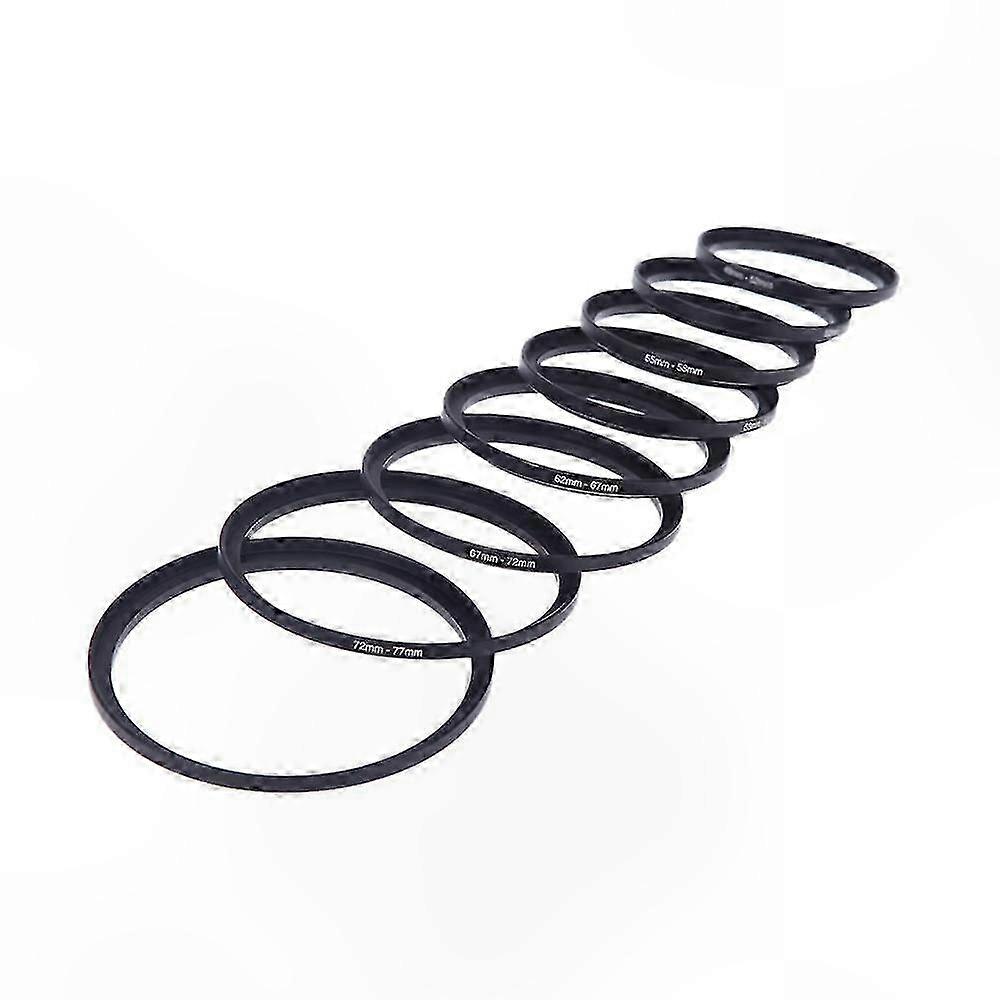 8-Piece Filter Step-Up Ring Kit, 49mm to 82mm Thread Adapter Set for Camera Lenses