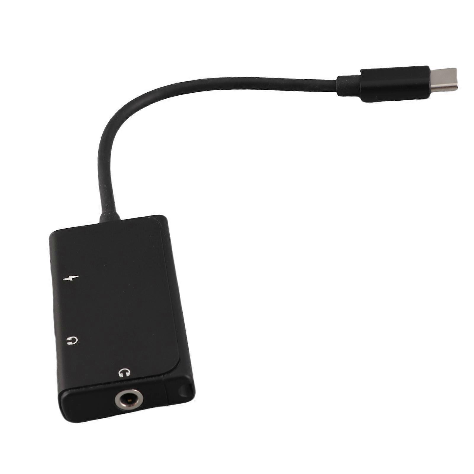 3 in 1 Type C Audio Adapter USB C to Headphone Adapter with Dual Type C and 3.5mm Aux Jack for Phones and Tablets