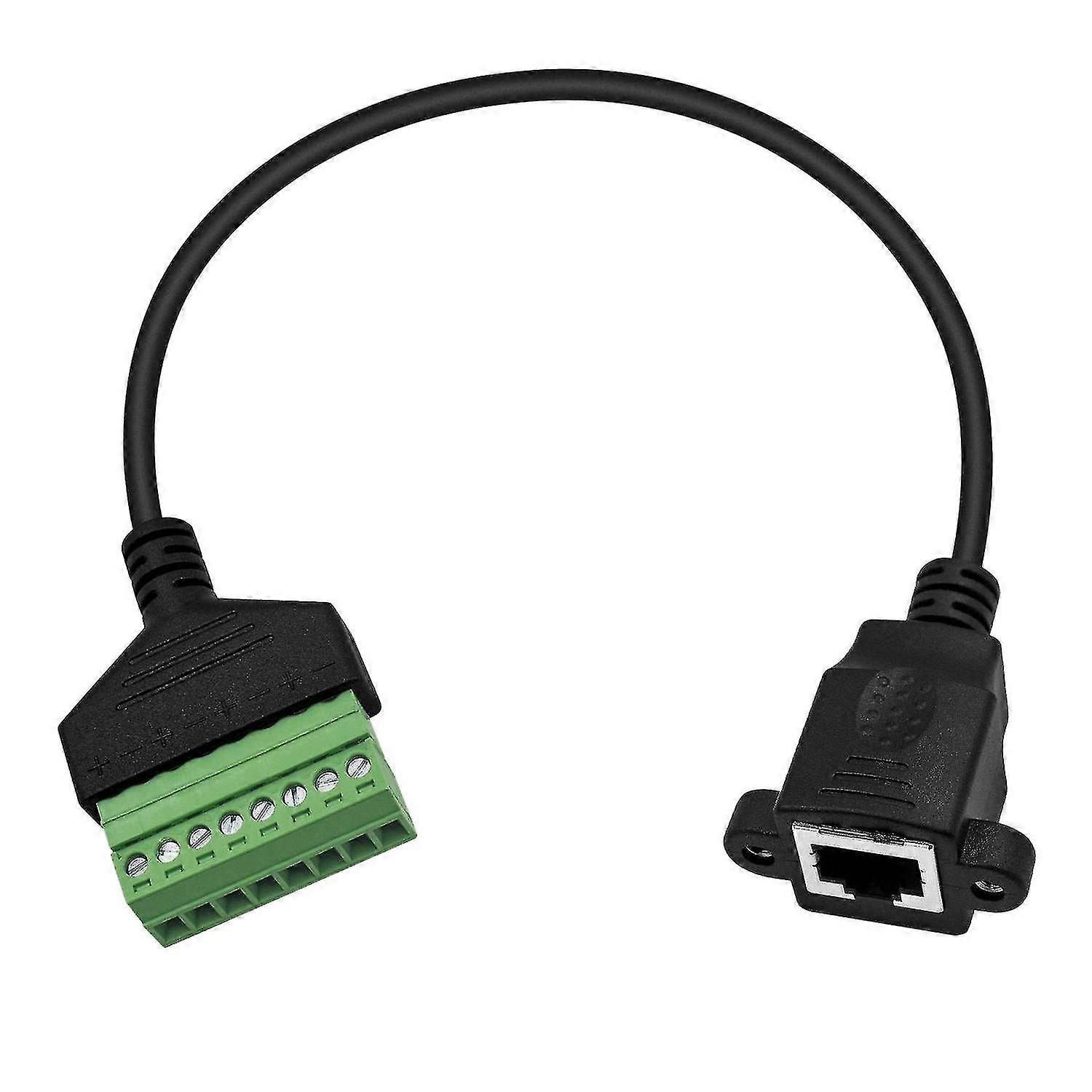 Rj45 Screw Terminal Adaptor Connector, 8p8c Female to 8 Pin Screw T...