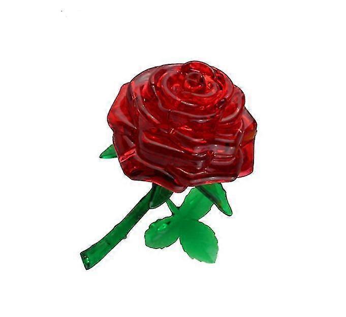 Red 3d Self-installed Rose Crystal Building Block ,diy Puzzle Educa...